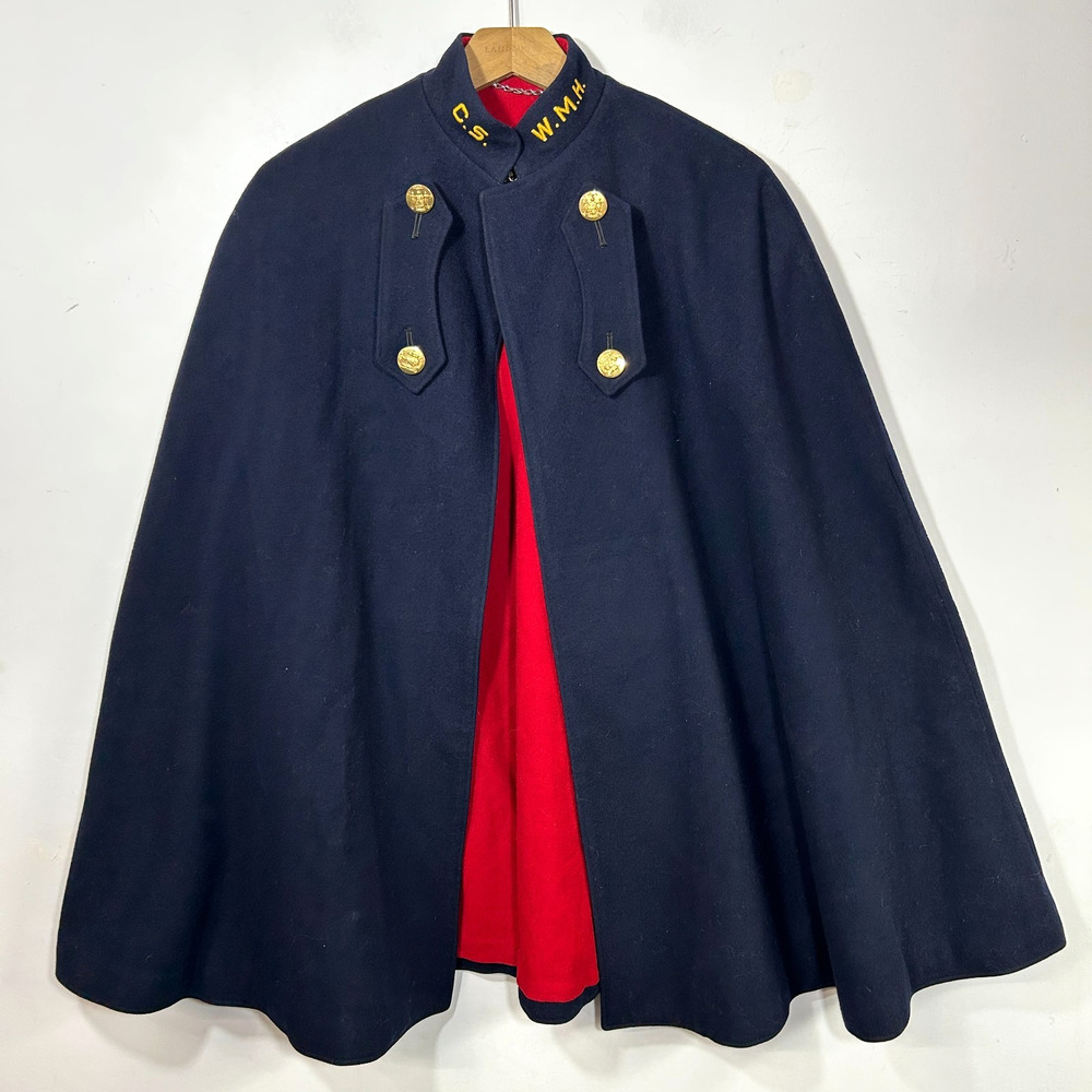 VTG Bruck's Nurses Cape Navy Blue Wool WWII Era 1940's Nursing W.M.H. -Excellent